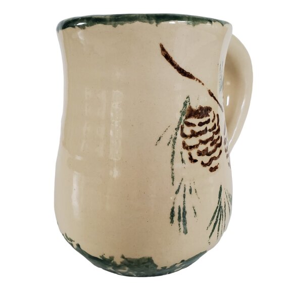 Buttermilk Acres Coffee Mug 12 oz Pinecone Pottery Spongeware USA Vintage - Picture 6 of 11